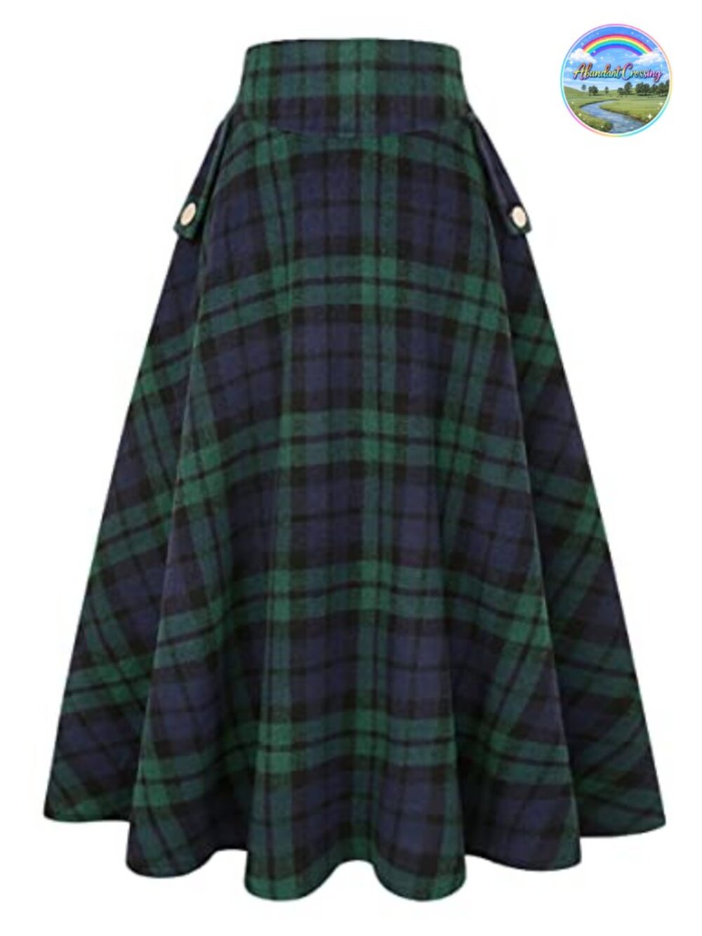 Wool Blend High Waisted A-Line Maxi Skirt with Pockets